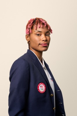 A studio portrait of Tynita Butts-Townsend, a Team USA Olympic High Jumper, by Noah Willman. `